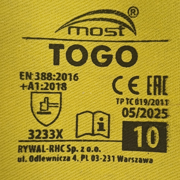 Робочі рукавиці спилкові TOGO MOST