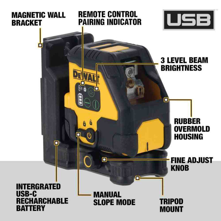 Рівень лазерний лінійний DeWALT DCLE14201GB