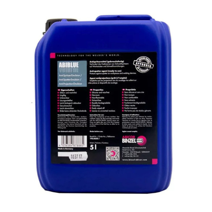 Эмульсия против налипания сварочных брызг ABIBLUE ABICOR BINZEL 5 л